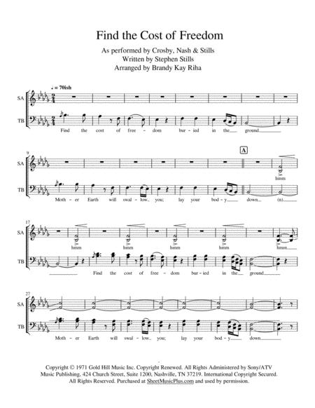 Find The Cost Of Freedom Music Sheet Download - TopMusicSheet.com